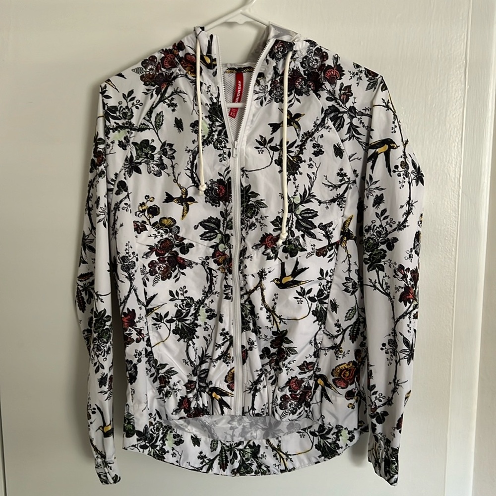 Floral Vented Hooded Windbreaker